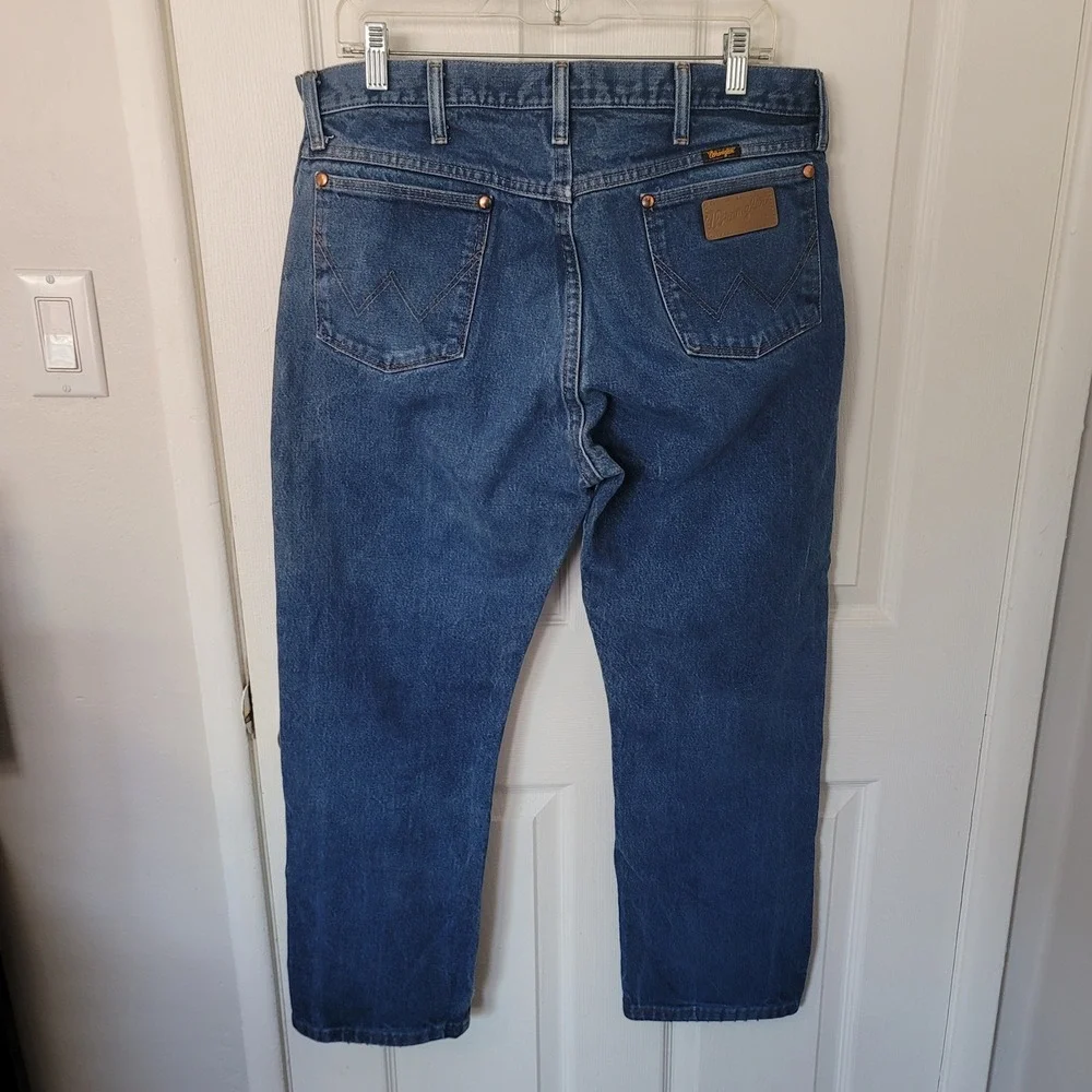 Wrangler 13MWZ Cowboy Cut Jeans Mens 36x29‎ Blue Original Fit Straight Leg Denim